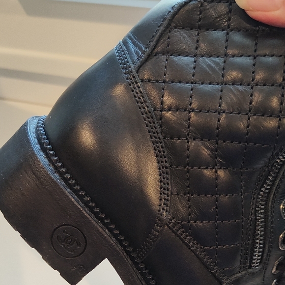 Chanel Quilted Lace-Up Boots, Size 39.5 - Picture 14 of 16